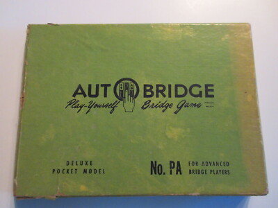 Vintage Auto Bridge Play-Yourself Bridge Game Deluxe Pocket Model No. PA 1950