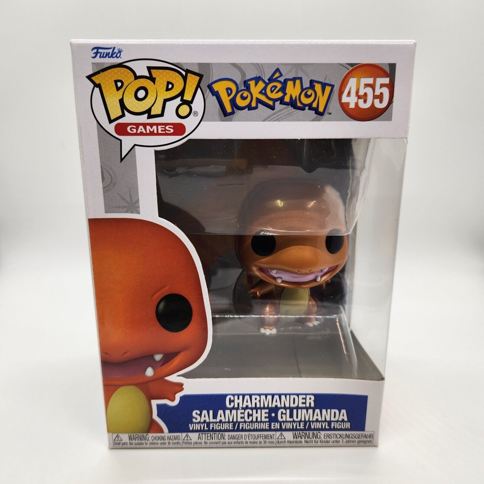 Funko Pop Pokemon: Metallic Salameche - Charmander Metallic # 455 - Summer  Convention 2022.