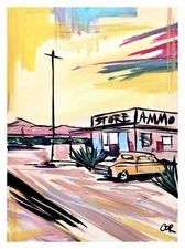 CORBELLIC ORIGINAL PAINTING 12X16 WESTERN STORE DESERT LANDSCAPE ABSTRACT ART 