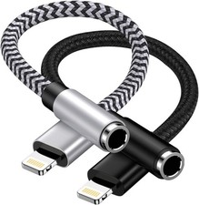 2Pack IPhone Headphone Adapter, Apple MFi Certified Lightning To 3.5mm Audio 8