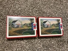 Lot of 2 - 1999 Hoyle Sam Timm Tin Country life Playing cards - Made in USA NOS