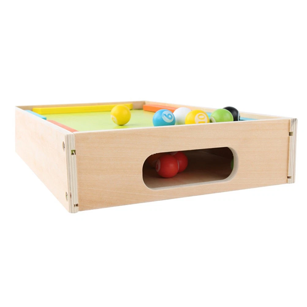Early Learning Mini Wooden Billiards Toy Home Use Interactive Game Props