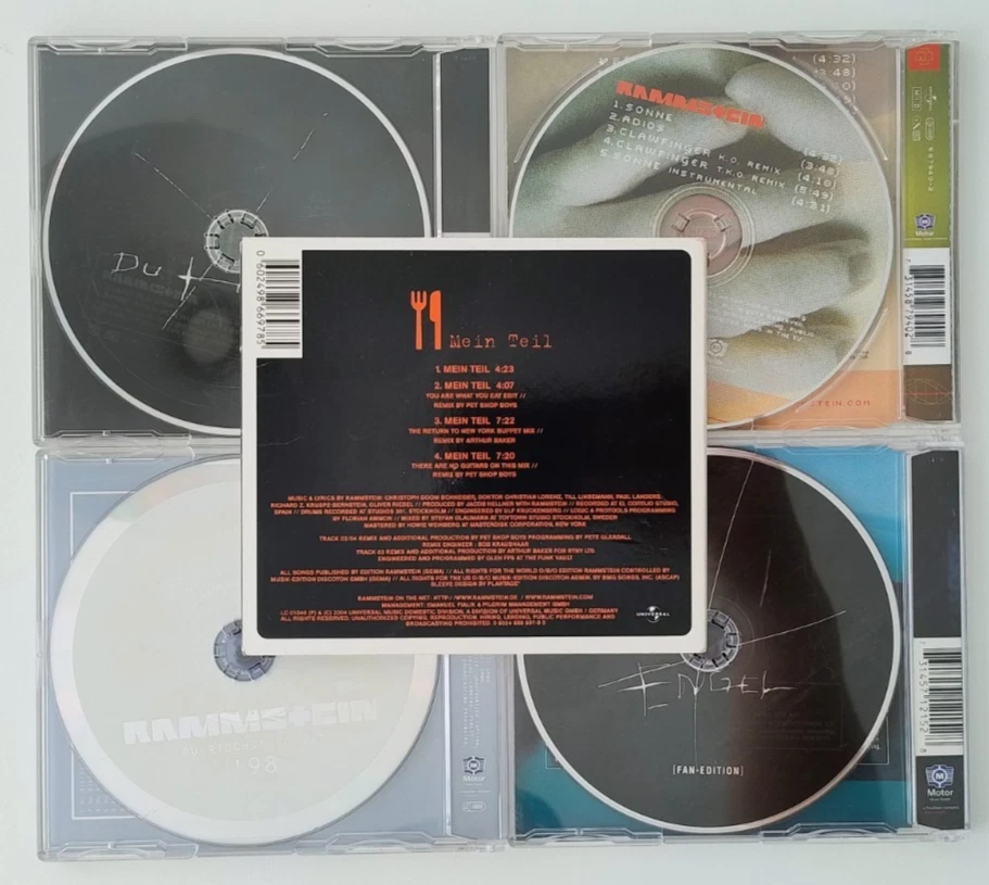 Rammstein Konvolut Singles - Du Hast, Engel, Mein Teil, Du Riechst So Gut, Sonne - Bild 2 von 4
