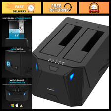 Dual Bay USB 3.0 Hard Drive Docking Station  Cloner for 2.5"/3.5" HDD/SSD