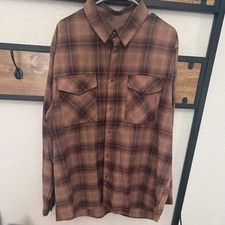 Dixxon Form Function Mens Flannel Plaid Brown Black Button-up 2xl Dixxon Form Function Mens Flannel Plaid Brown Black Button-up 2xl