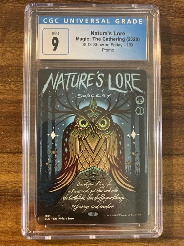 MTG✨NATURE’S LORE Borderless FULL POSTER ART✨SLD CGC 9 MINT RARE Sorcery POP 2 !