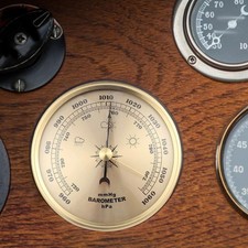 Barometer 960-1060hpa Round Barometric Pressure Gauge for Office Indoor Boat