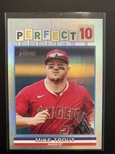 2025 Topps Heritage High Number MIKE TROUT Holographic Perfect 10 #P10-6 SP Mint