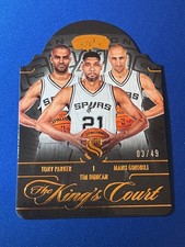 2024-25 Panini Silhouette Tim Duncan Parker Ginobili #15 Spurs King's Court /49
