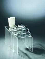 Beistelltisch - Satztisch (3-Satz)  - Acrylglas klar transparent - 6 mm
