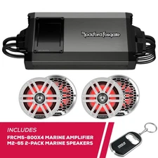 RFRB Rockford Fosgate FRCM5-800X4 Marine Amplifier w/ 2-Pack M2-65 6.5" Speakers