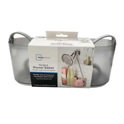 Shower Basket Shower Caddy for Bathroom Storage, Charcoal by Mainstays