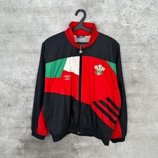 WALES 1991 1992 RUGBY UNION TRACK JACKET UMBRO NATIONAL TEAM JERSEY SIZE M
