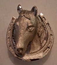 Stunning Vintage Horseshoe Horse Western,Silver Tone, Bolo Tie Slide