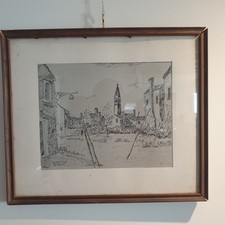 Dino Costantini – Burano 1973 – Disegno Originale Firmato – China su Carta