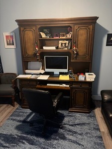 Solid Wood Desk and Hutch