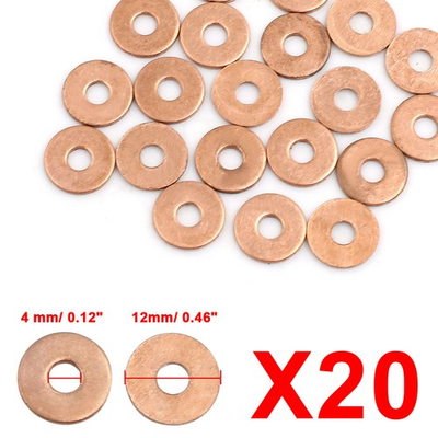 #ad #ad 20pcs 4mm Inner Diameter Copper Washers Flat Sealing Gaskets Rings $13.76