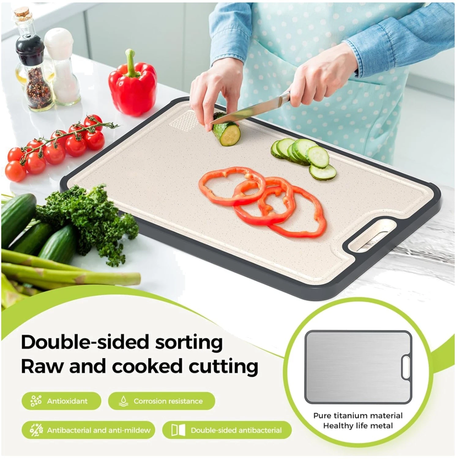 Pure Titanium Double Sided Cutting Board
