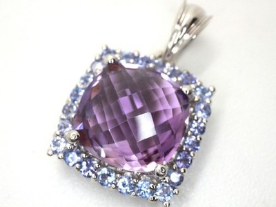 GJ69 * HARRY IVENS IV ANHÄNGER AMETHYST FACETT & TANSANIT *925er SILBER