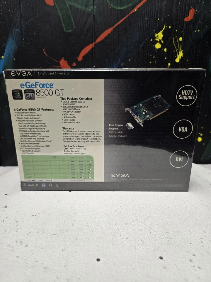 EVGA e-GeForce 8500 GT Graphics Card DDR2 256MB PCI-E NVIDIA - Image 3 of 4