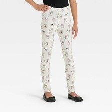Girls' Halloween Leggings - Cat Jack Cream S
