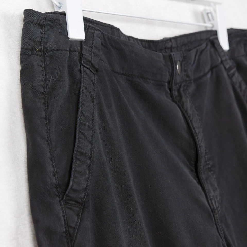 Pantalones cargo holgados de pierna ancha AMERICAN EAGLE Lyocell elásticos negros para mujer talla 10 Foto 3 de 4