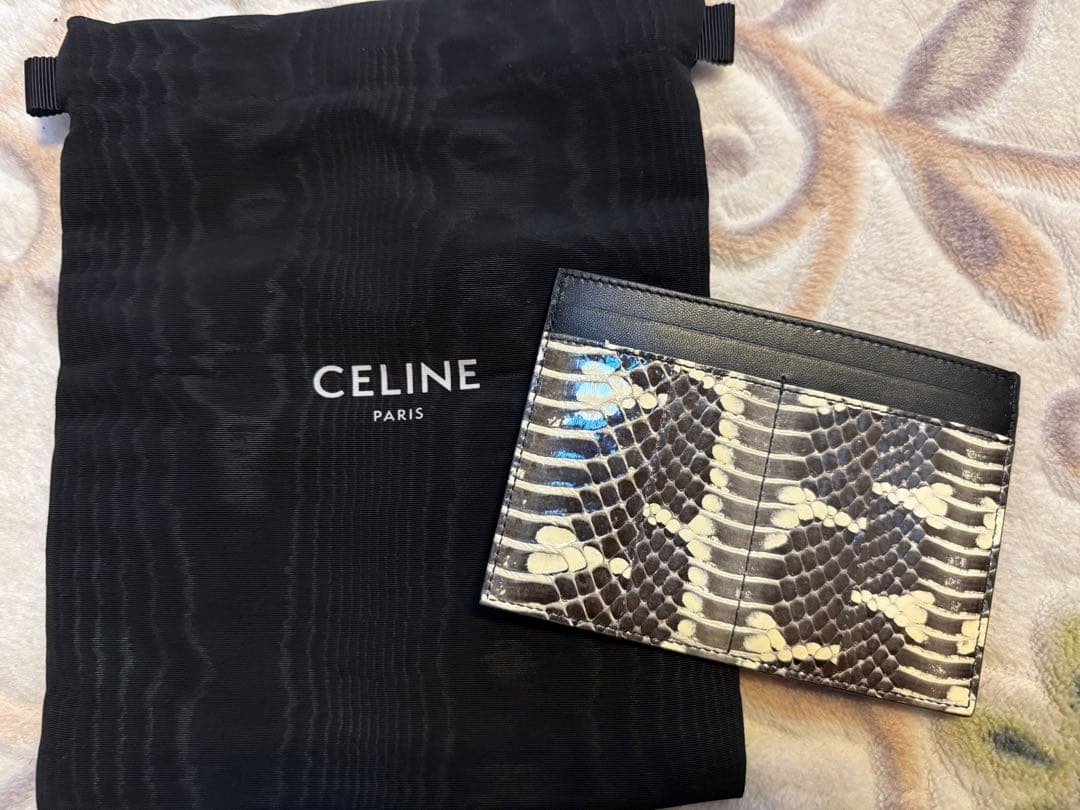 CELINE Celine Python Pattern Card Case Card Holde… - image 1