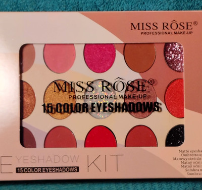 Miss Rose 15 Color Eyeshadow Palette Matte & Glitter Long Lasting Pressed Powder