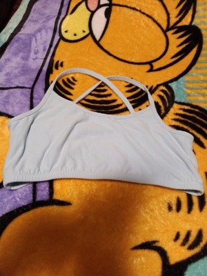  Cami/Halter Bra Top Light Blue Juniors Large 11-13 *Great with Tank Tops* Cute