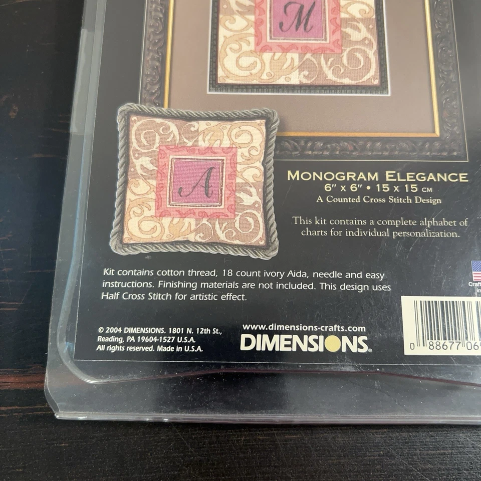 VTG Dimensions Gold Collection Petites Monogram Elegance Cross Stitch 6993 DIY - Image 2 of 3