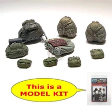 Plus Model 1/35 German Kit Bags, Rucksacks & Rolled Sleeping Bags WWII (9pc) 424
