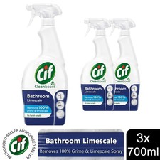 3x700ml Cif Cleanboost Bathroom Spray Removes Limescale w/ 100% Streakfree Shine 5.95 per litre
