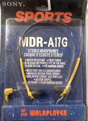 Vintage 90s Sony Sports MDR-A17G Walkman Headphones - New