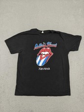 Vintage Rolling Stones Havana Shirt Mens Medium Black Tongue Y2K Alternative