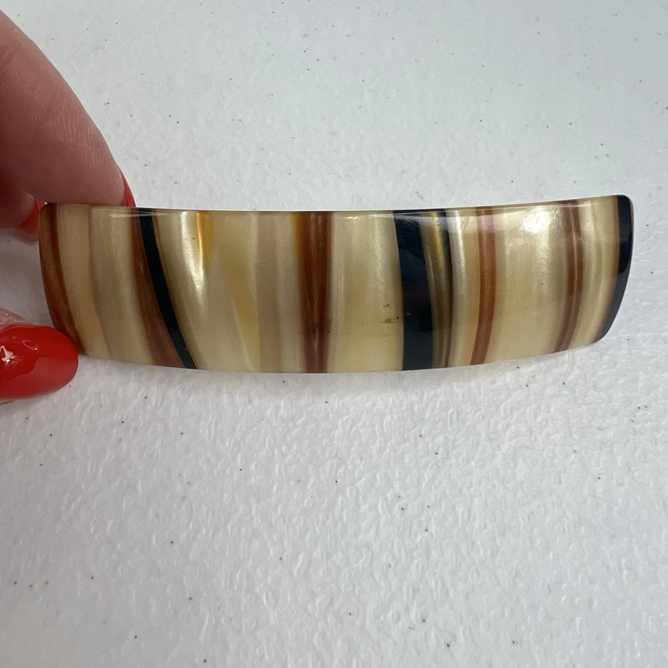 Clip de pelo vintage Conair barra pasador belleza marrón imitación caparazón de tortuga Taiwán Foto 2 de 4