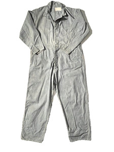 Vtg PENN OVERALL SUPPLY Workwear Coveralls Blue Herringbone Denim 48 Jumpsuit