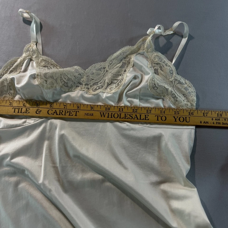 Vestido sin Mangas Completo Vintage Años 60 Shadowline Wondermaid Marfil Encaje 34 A Nylon EE. UU. Foto 4 de 4