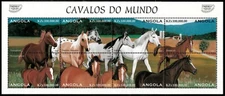 Angola 1997 - Pacific Horses - Sheet of 8 Stamps - Scott #992 - MNH