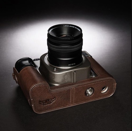 Custodia borsa vintage in vera pelle mezza fotocamera per Mamiya 7ii/7/6/6MF - Foto 18 di 19