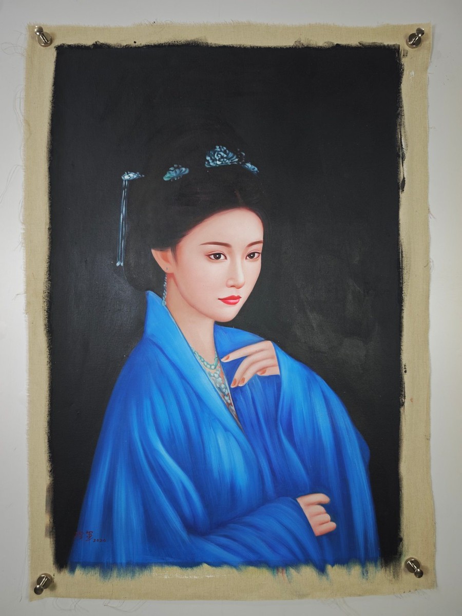 Chinese Hand Painted Canvas Oil Painting 
