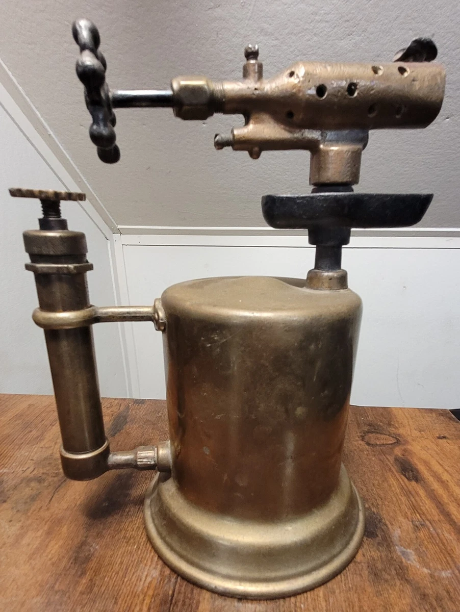 Vintage Antique Blow Torch Otto Bernz Company New Jersey Brass