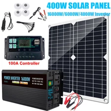 16000W Complete Solar Panel Kit Solar Power Generator 100A Home 110V Grid System
