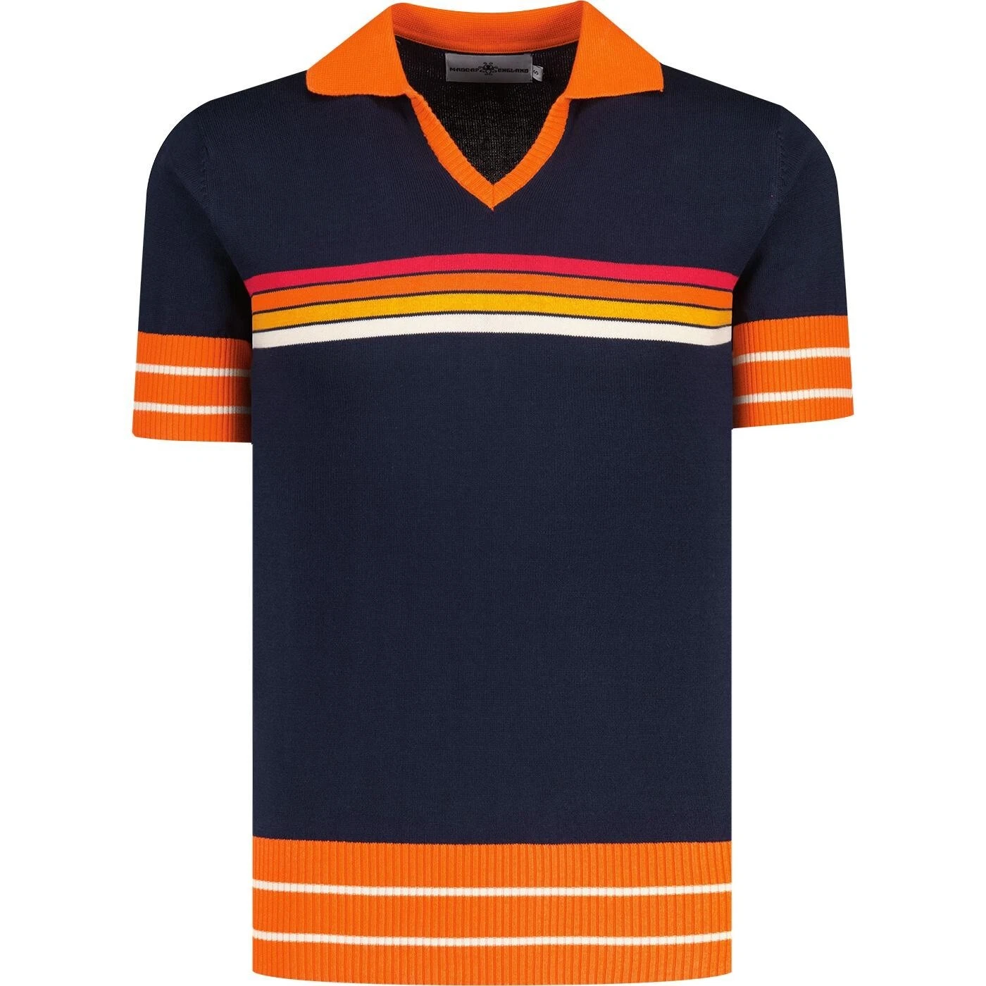 MENS RETRO SKIPPER NECK NORTHERN SOUL POLO 60s 70s Mod Knit MC1136 All-Nighter