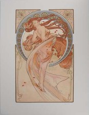 Alphonse MUCHA : Les Arts, la danse, Lithographie signée