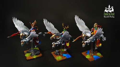 Pegasus Knights Bretonnia Old world ** COMMISSION ** painting - Picture 4 of 9