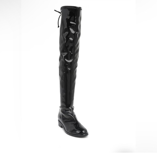 Stuart Weitzman Lowland Thigh-High Boots in Patent Black Leather Size 5.5 NEW - Picture 3 of 8