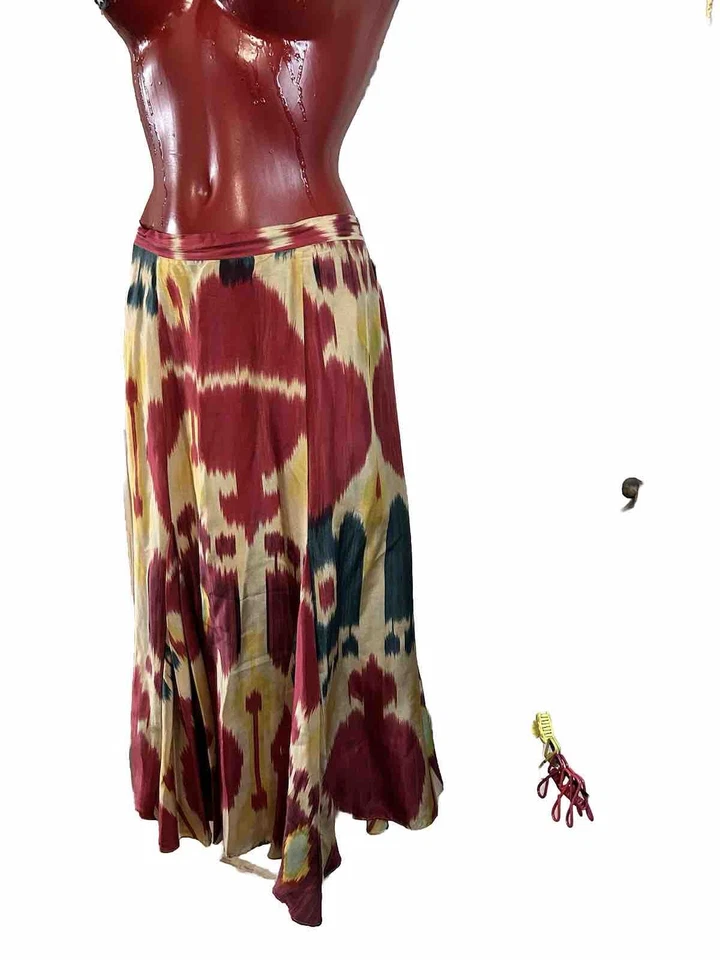 BEAUTIFUL SILK LAUREN RALPH LAUREN MIDI COLORFUL FULL SKIRT -PLUS SIZE 18W EUC - Image 2 of 4