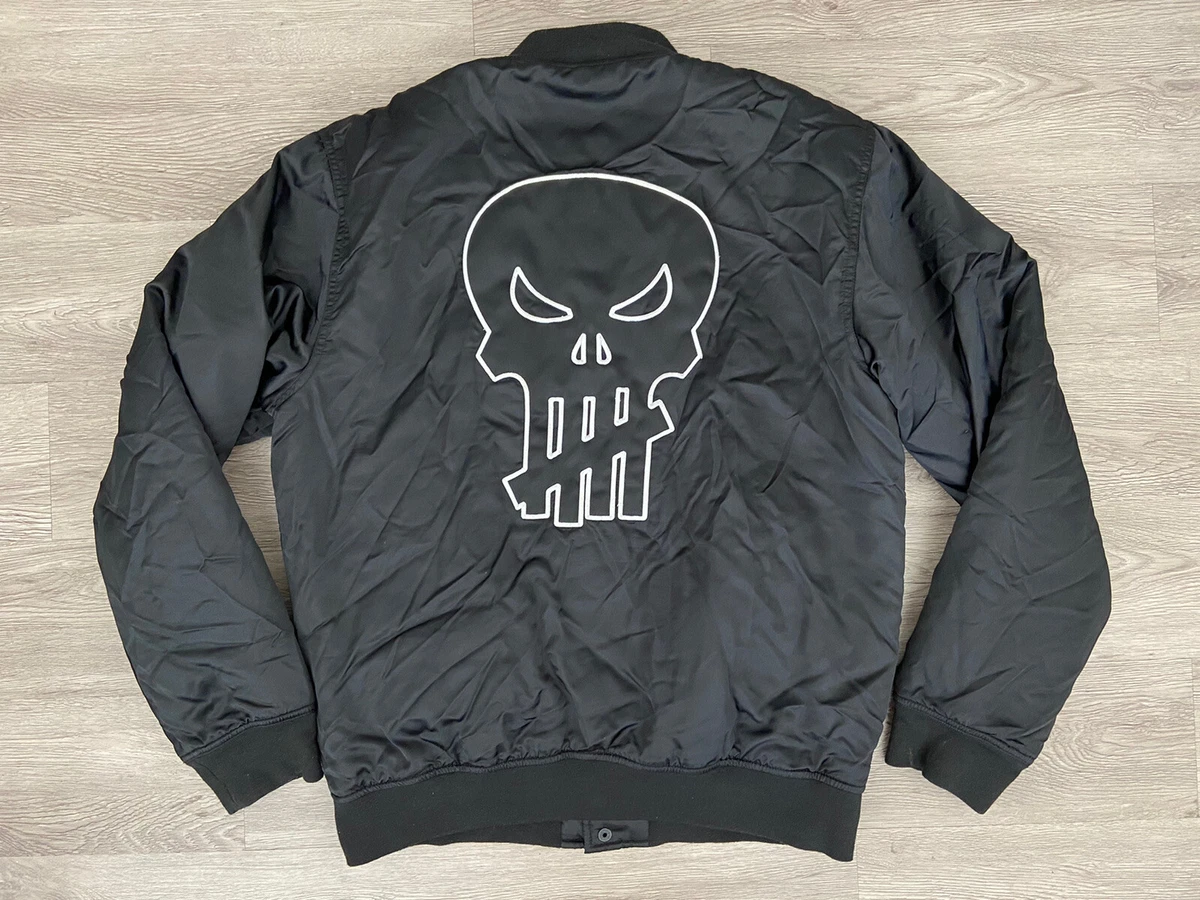 Undefeated Skull Thermolite Black Bomber Jacket Size XL