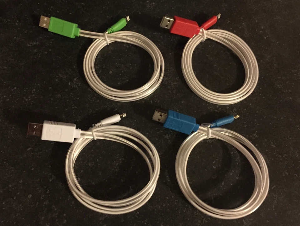 FLAT FLOW LIGHT-UP 3FT LED el charger cable FOR Apple iPhone 6 plus 5s micro USB - Image 2 of 4