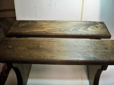 8" Handcrafted Wooden Step Stool, 8" high, Pine Coated Dark Walnut  Stain